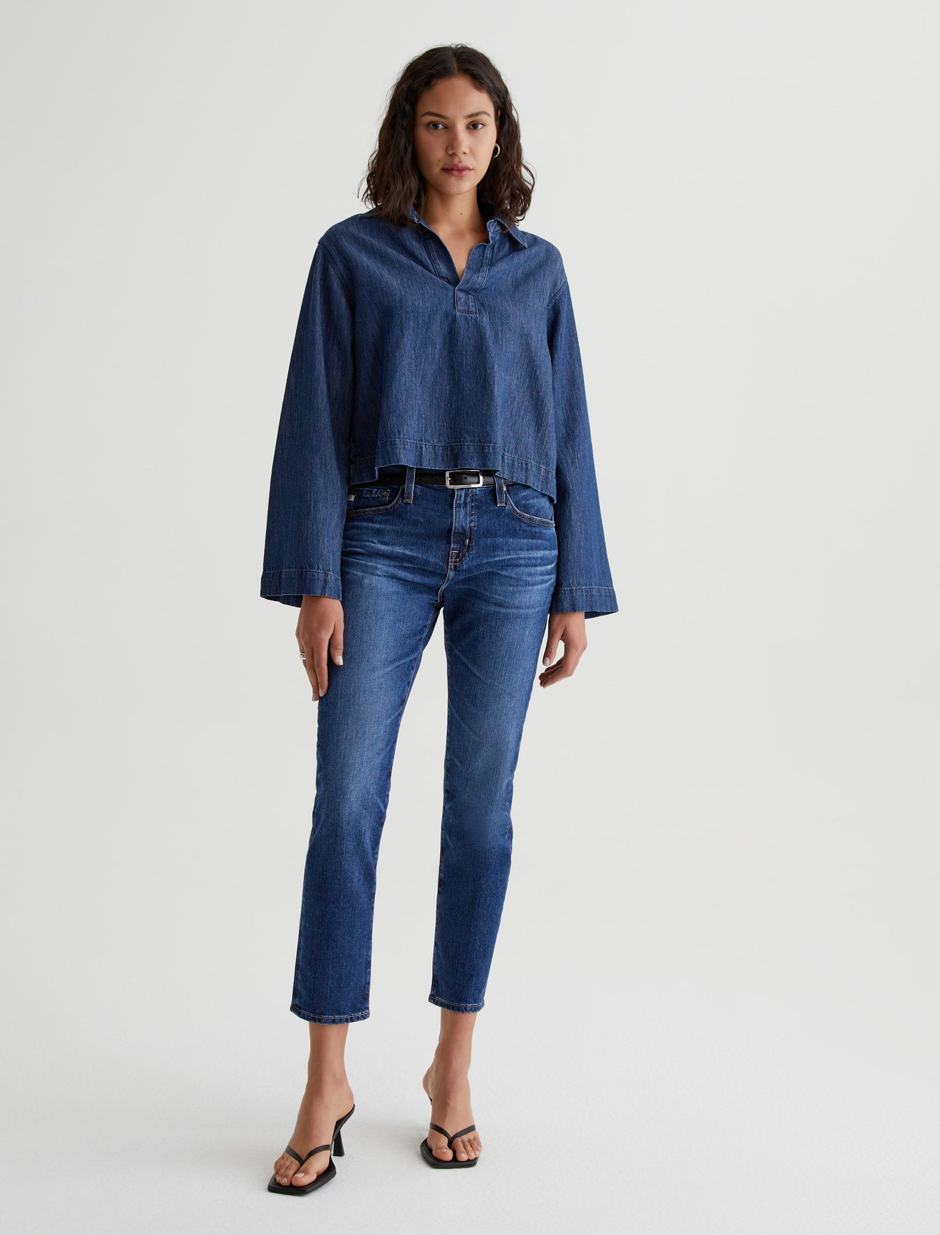 Piper|Chambray Johnny Collar Shirt